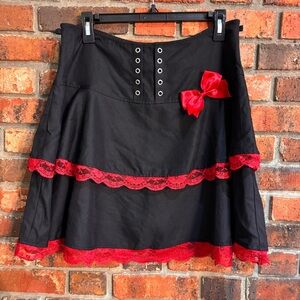 Social Collision womens tiered lace grunge goth alt skirt black XL